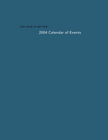 2004 Calendar of Events - Hackensack University Medical Center