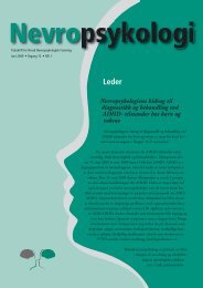Nevropsykologiens bidrag til diagnostikk og behandling ved ADHD ...
