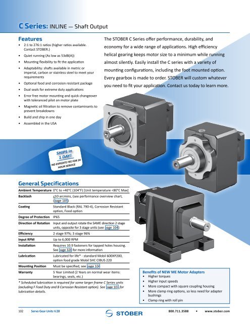 Stober 1 Servo Gear Units