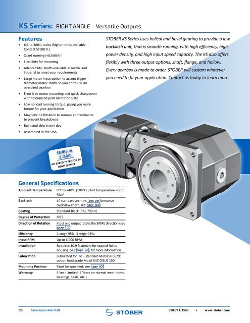 Stober 1 Servo Gear Units