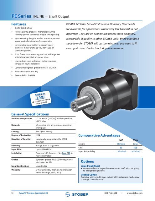 Stober 1 Servo Gear Units