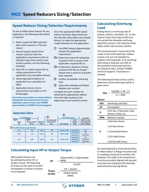 Stober 3 MGS Speed Reducers