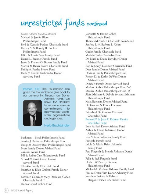 2009 Annual Report - Jewish Community Foundation