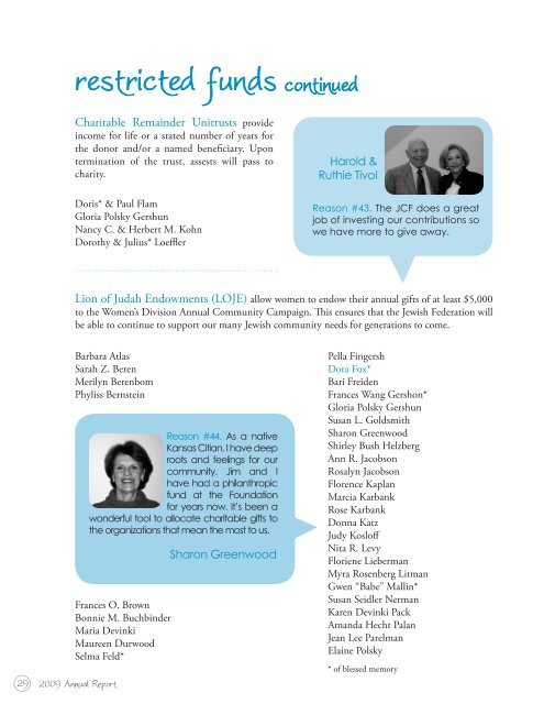 2009 Annual Report - Jewish Community Foundation