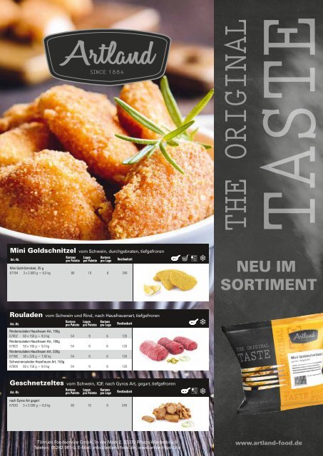 Datenblatt Foodservice Neu im Sortiment