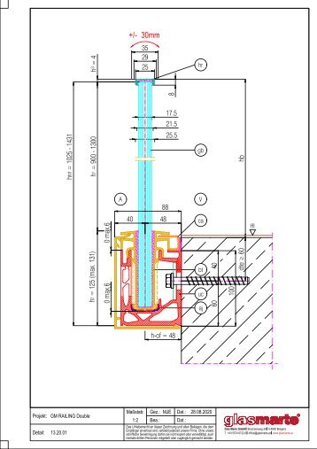 GM RAILING DOUBLE: Detailzeichnung 13.20.01