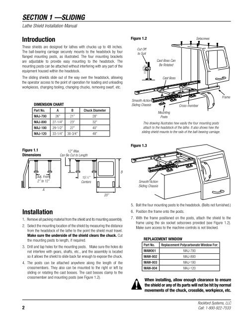 KSL-244 | Installation Instructions for Lathe Shields