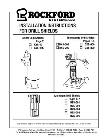 KSL-245 | Installation Instructions for Drill Shields