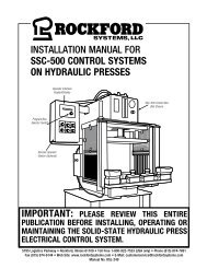 KSL-249 | Installation Manual for SSC-500 Control Systems on Hydraulic Presses