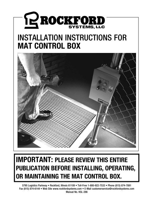 KSL-286 | Installation Instructions for Mat Control Box