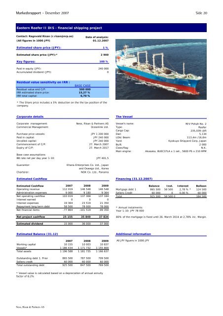 Markedsrapport – Desember 2007 - NRP AS