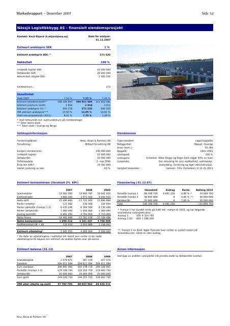 Markedsrapport – Desember 2007 - NRP AS