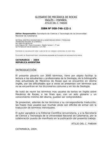 GLOSARIO DE MECÁNICA DE ROCAS INGLÉS - Editorial Cientifica ...