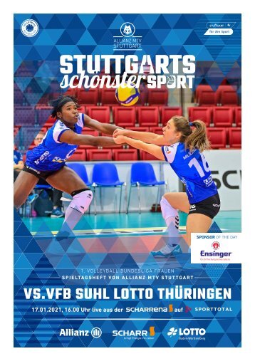 Spieltagsheft Allianz MTV Stuttgart vs. VfB Suhl LOTTO Thüringen - 1. Volleyball-Bundesliga - 17.01.2021