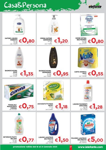 Volantino Elefante Cash&Carry dal 18 al 31 Gennaio 2021