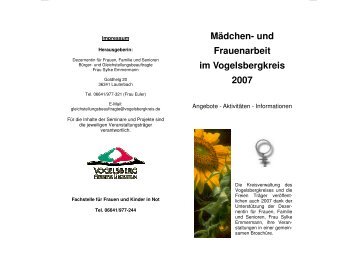 Mädchen- und Frauenarbeit im Vogelsbergkreis 2007