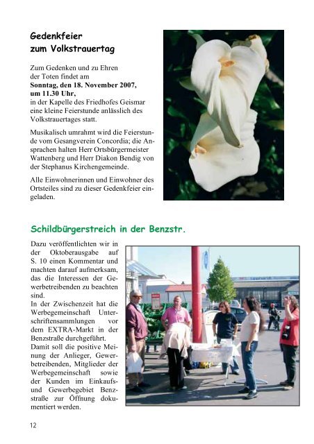 Nachrichtenblatt Nov. 2007 - Werbegemeinschaft Geismar ...