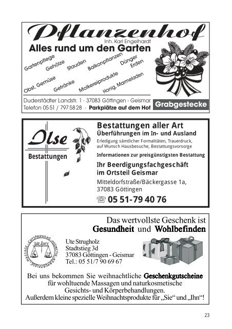 Nachrichtenblatt Nov. 2007 - Werbegemeinschaft Geismar ...