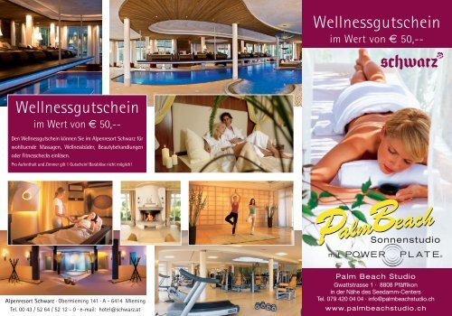 Wellnessgutschein Wellnessgutschein - Palm Beach Studio