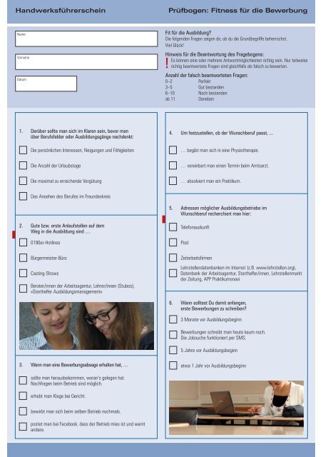 Handwerksfuhrerschein Fitness Fur Die Bewerbung Handfest Online