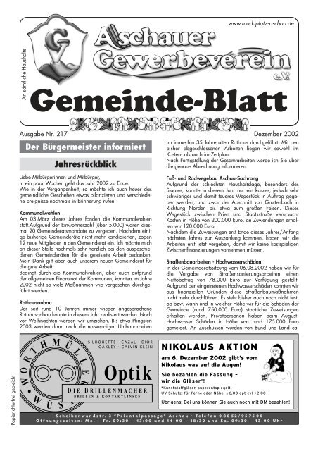 Gemeinde-Blatt Dez. «02 - Gewerbeverein Aschau