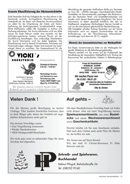 Gemeinde-Blatt Dez. «02 - Gewerbeverein Aschau