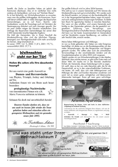 Gemeinde-Blatt Dez. «02 - Gewerbeverein Aschau