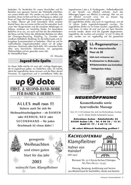 Gemeinde-Blatt Dez. «02 - Gewerbeverein Aschau