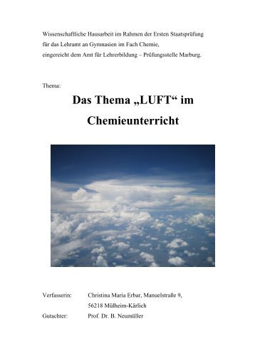 Das Thema „LUFT“ im Chemieunterricht - ChidS
