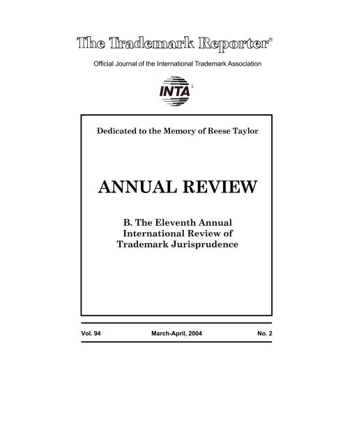 ANNUAL REVIEW - International Trademark Association