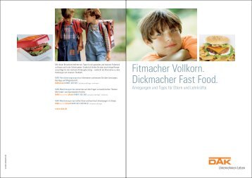 Broschüre "Fitmacher Vollkorn - Dickmacher Fast Food"