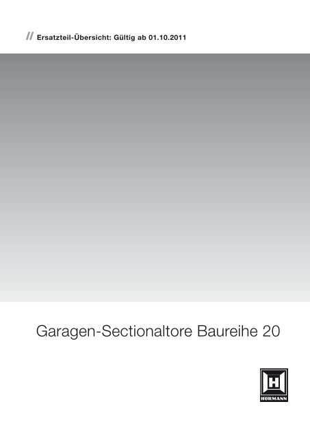 Garagen-Sectionaltore Baureihe 20 - Hörmann KG
