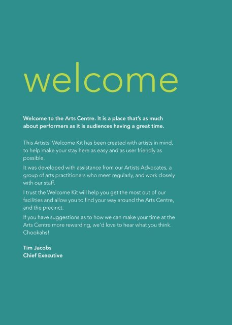 Welcome KIT-FINAL web.indd - The Arts Centre