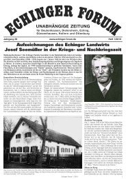 Aufzeichnungen des Echinger Landwirts Josef Seemüller in der ...