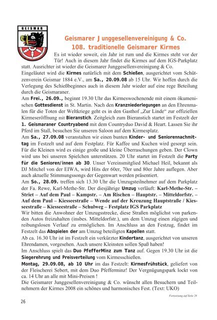 Nachrichtenblatt September 2008 - Werbegemeinschaft Geismar ...