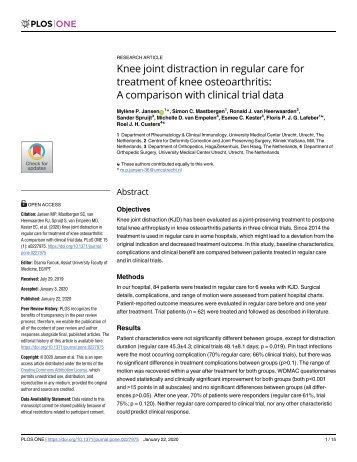 Knee joint distraction
