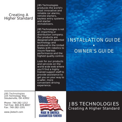 INSTALLATION GUIDE • OWNER'S GUIDE - Bulldog Security
