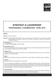 strategy & leadership professional 2 examination - april 2010 - CPA