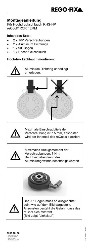 Montageanleitung für Hochdruckschlauch RHS-HP GERMAN