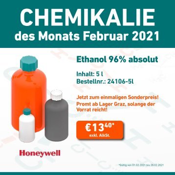 Chemikalie des Monats Februar 2021 - Ethanol 96