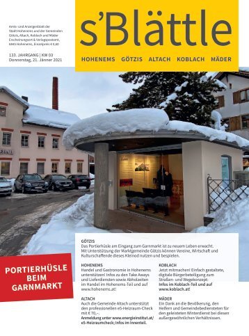 s'Blättle Nr. 03 - Do, 21. Jänner 2021