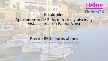 Se alquila este apartamento de 2 dormitorios con piscina comunitaria y vistas al mar en Palma Nova. (AP0035) 