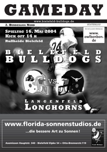 2004 - Ein Jahr der Umstellungen - 1. AFC Bielefeld Bulldogs eV
