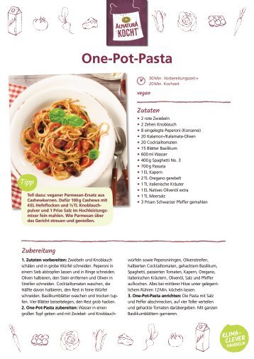 Alnatura vegane Rezepte für Wochenplan Nr. 1