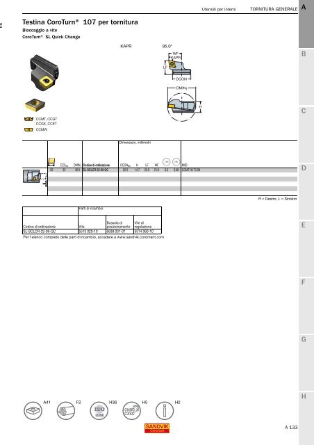 SANDVIK COROMANT UTENSILI DI TORNITURA 2020