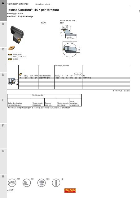 SANDVIK COROMANT UTENSILI DI TORNITURA 2020