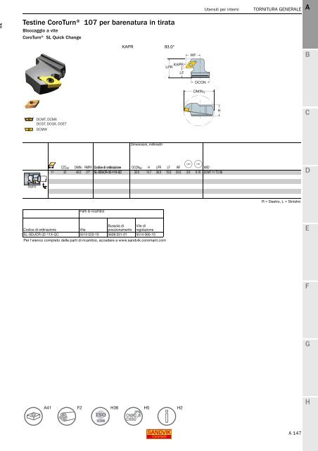 SANDVIK COROMANT UTENSILI DI TORNITURA 2020