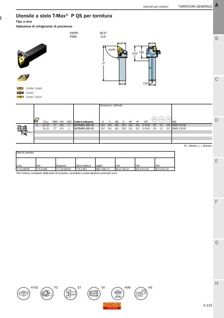 SANDVIK COROMANT UTENSILI DI TORNITURA 2020