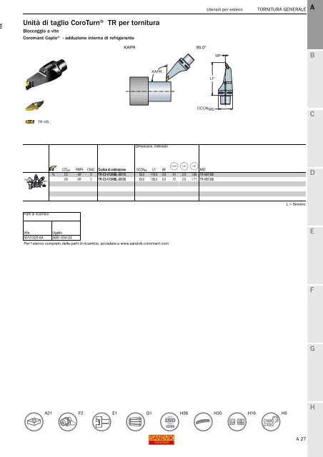 SANDVIK COROMANT UTENSILI DI TORNITURA 2020