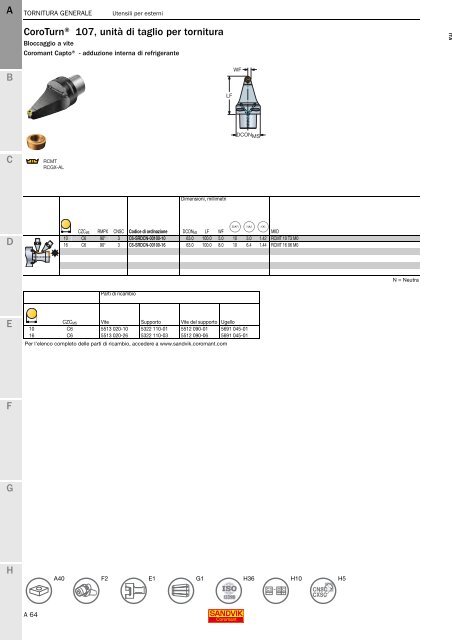 SANDVIK COROMANT UTENSILI DI TORNITURA 2020